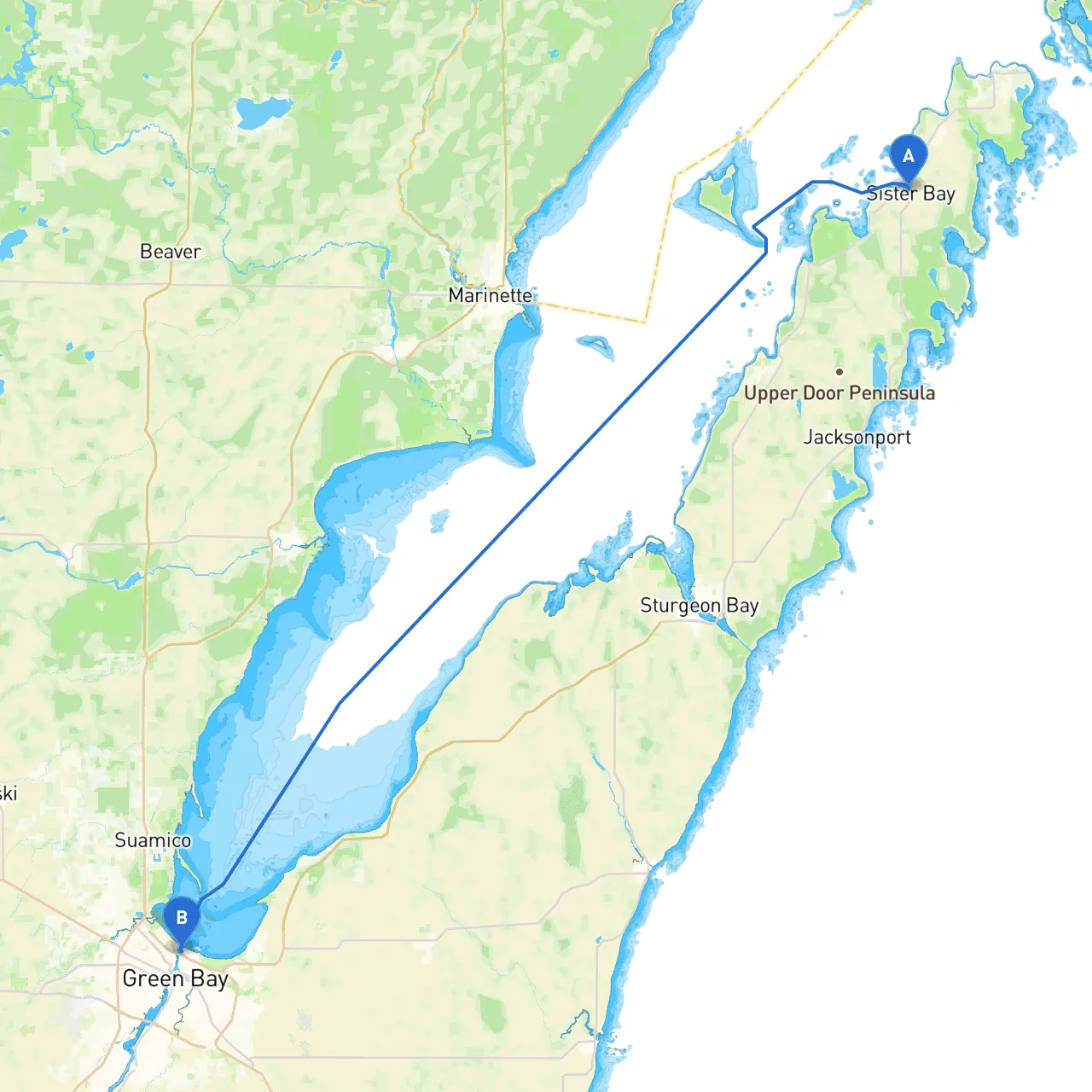 Sister Bay to Green Bay