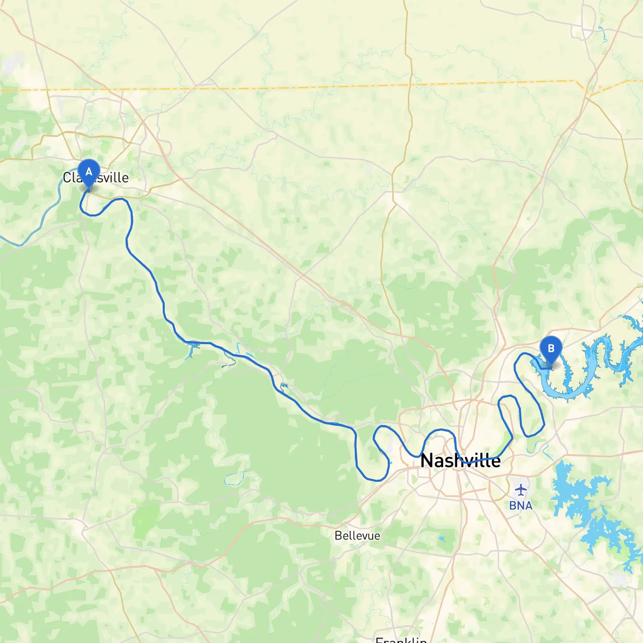 Clarksville to Hendersonville