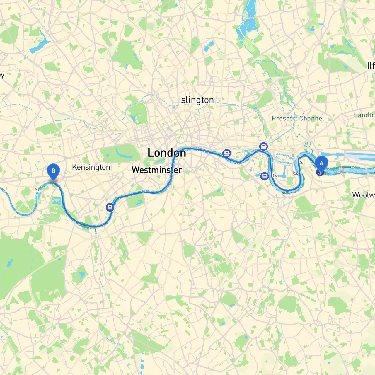 Greenwich to Hammersmith