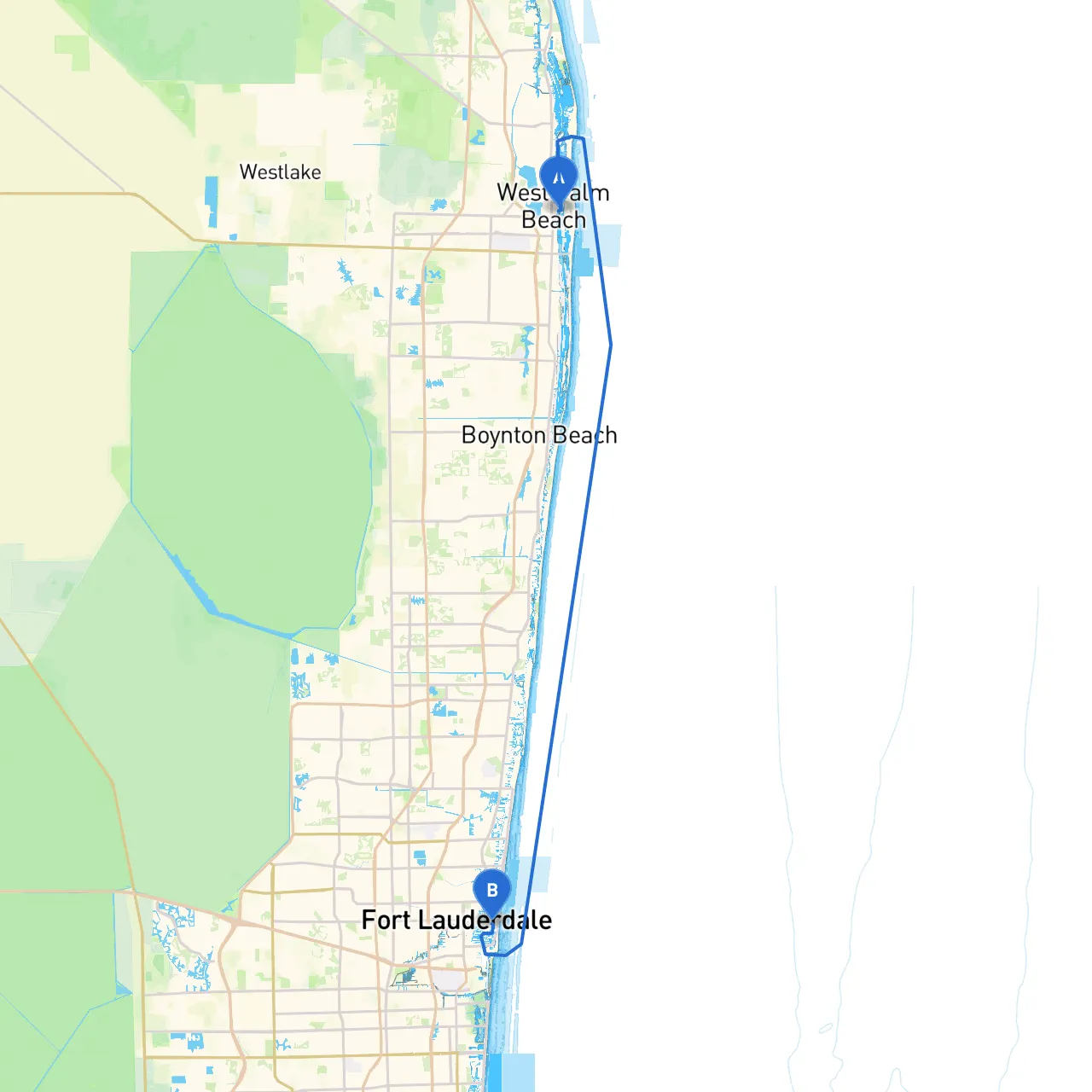 West Palm Beach to Ft. Lauderdale