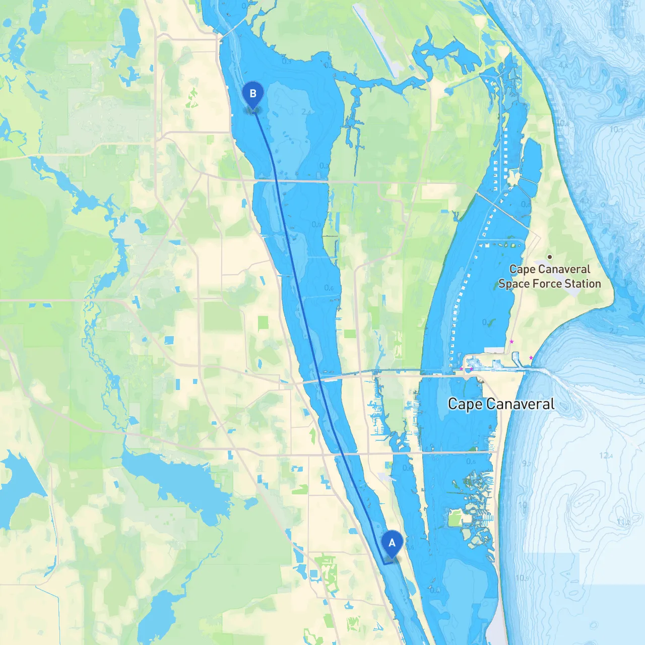 Merritt Island to Titusville