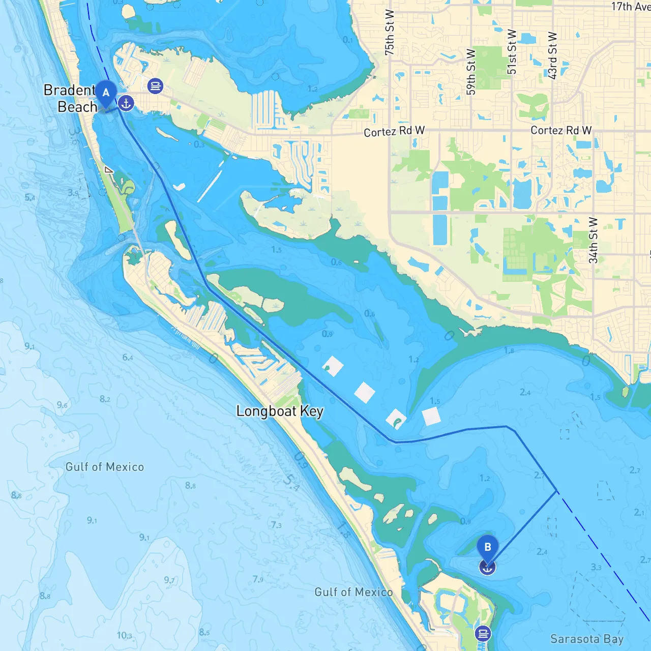 Bradenton Beach to Longboat Key