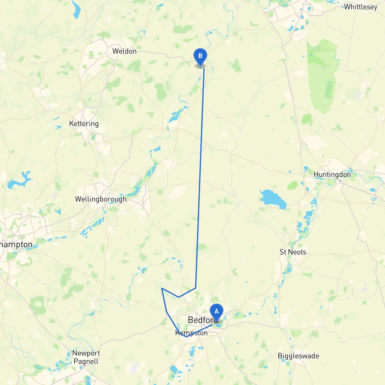 Bedford to Peterborough