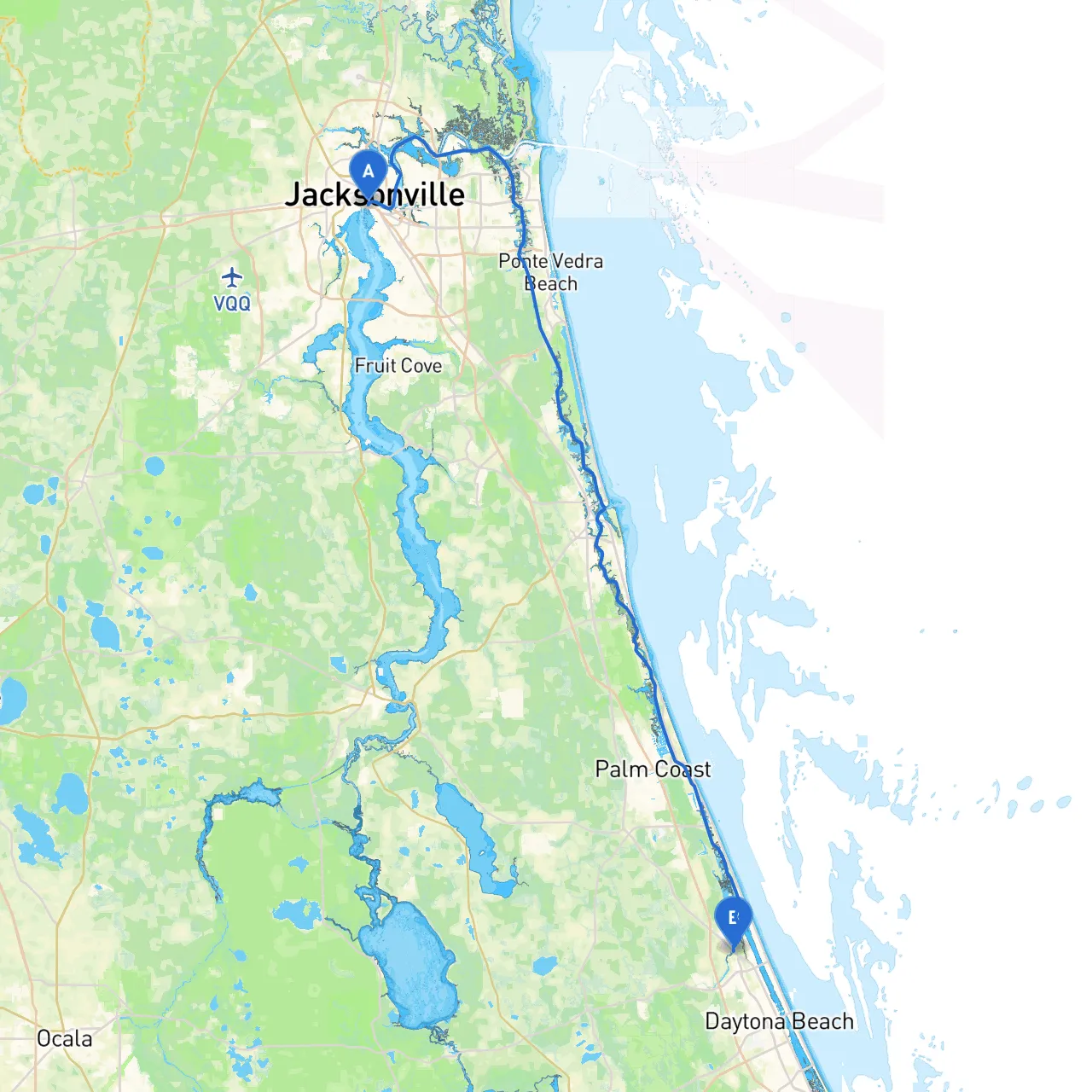 Jacksonville to Ormond Beach