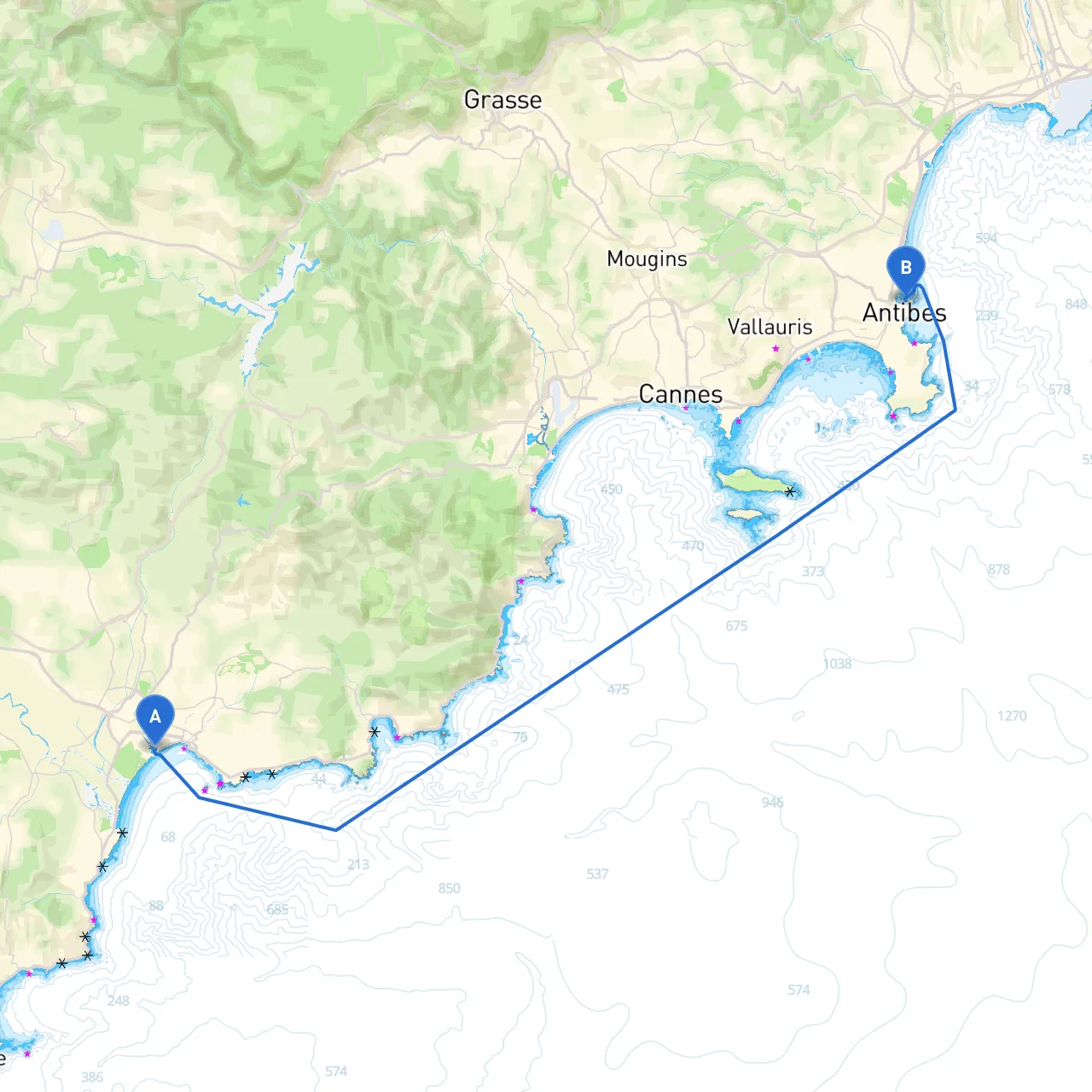 Frejus to Antibes