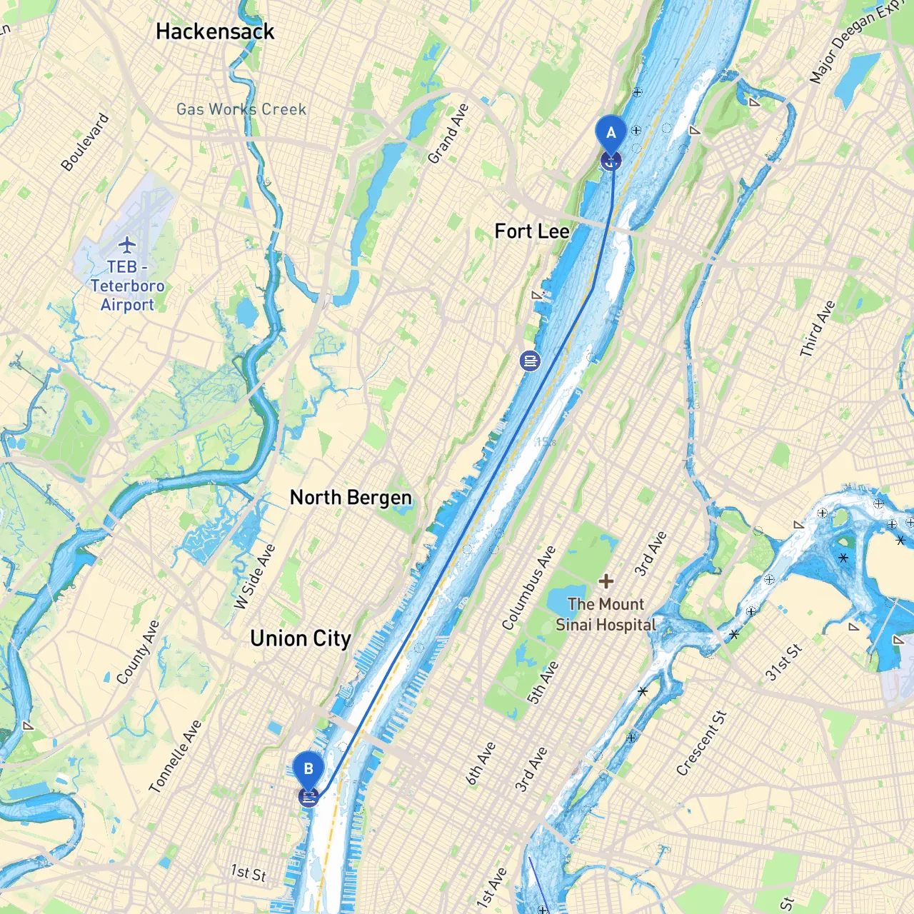 Englewood Cliffs to Hoboken
