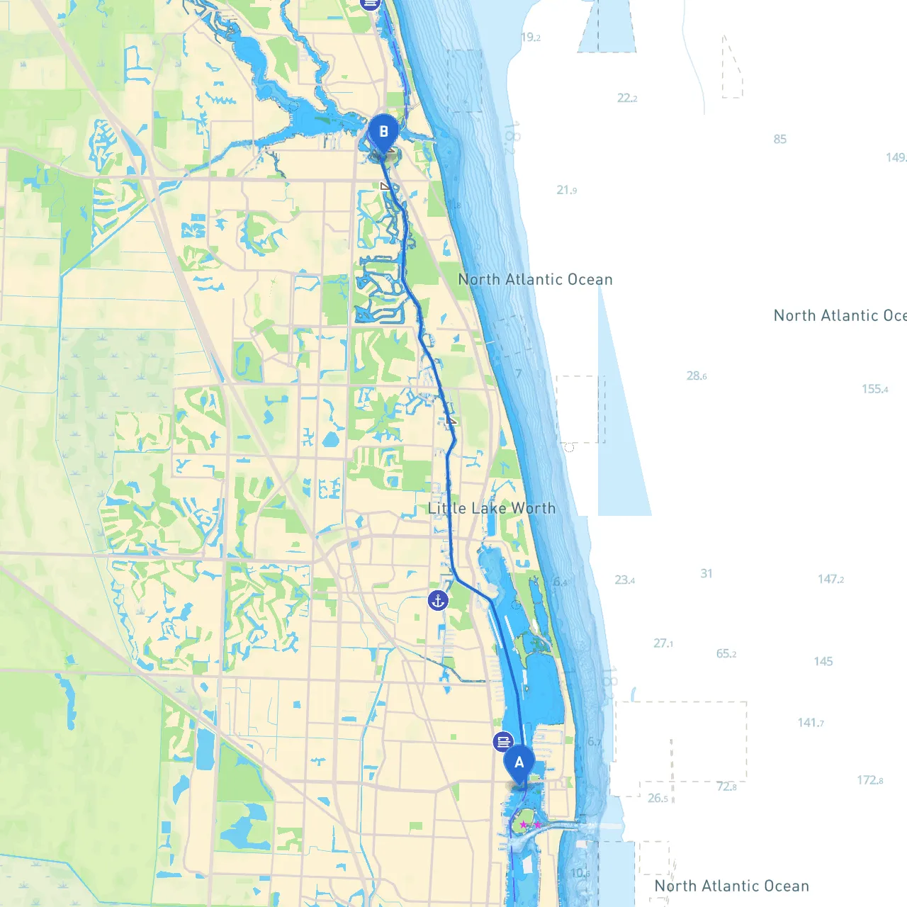 Riviera Beach to Jupiter