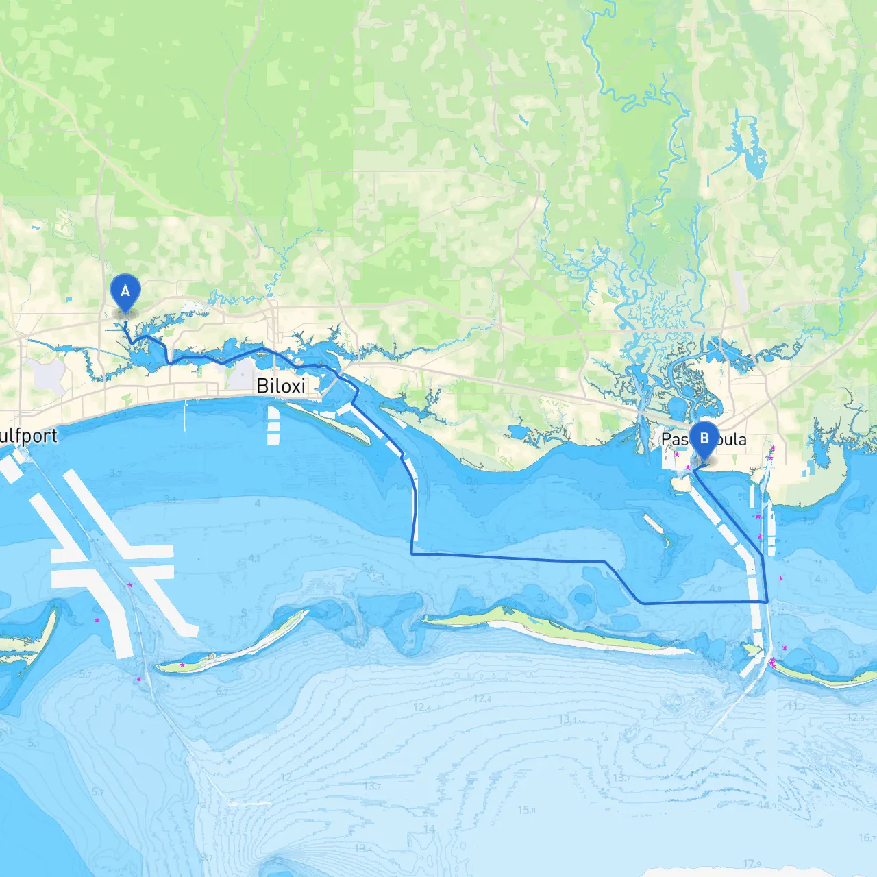 Gulfport to Pascagoula