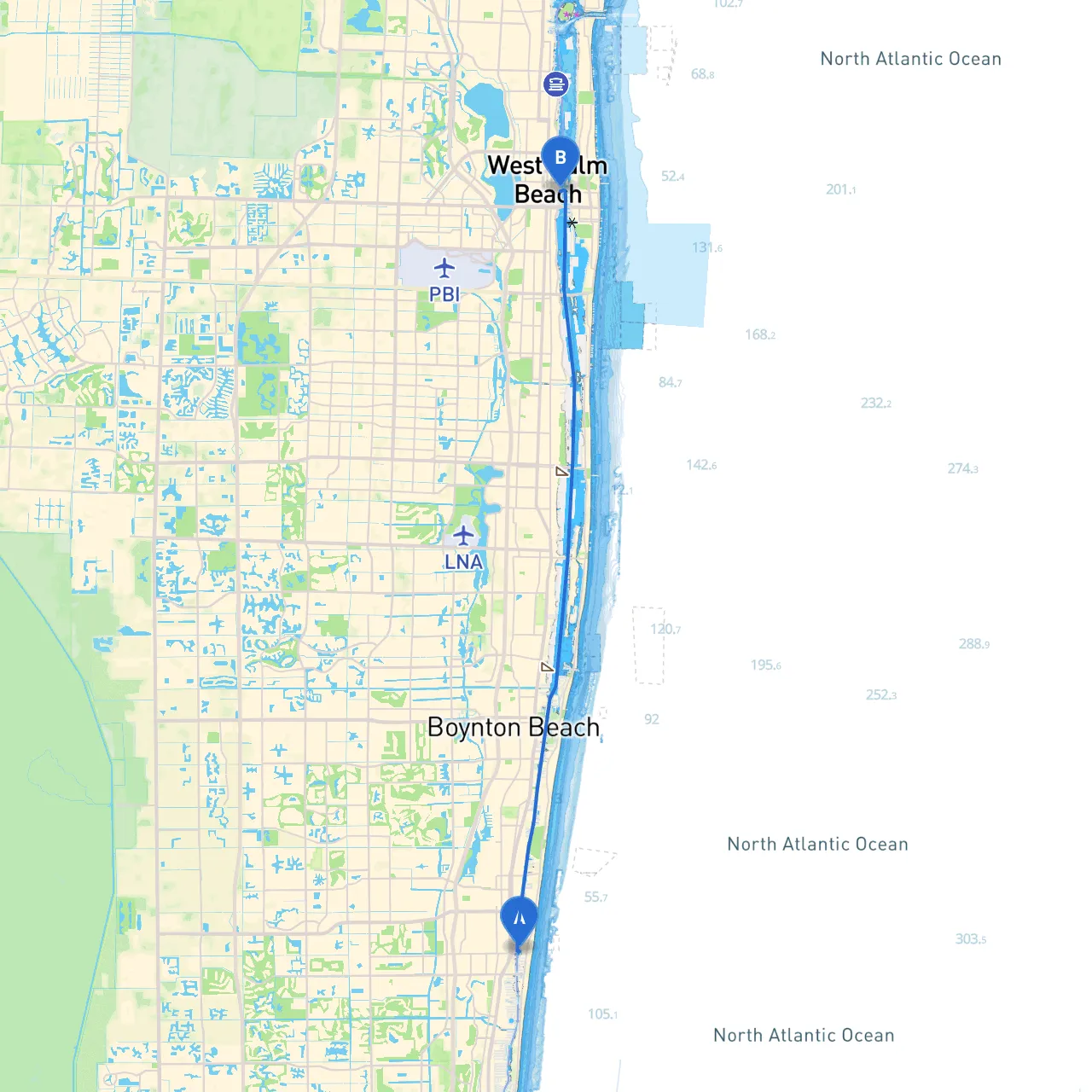 Delray Beach to West Palm Beach