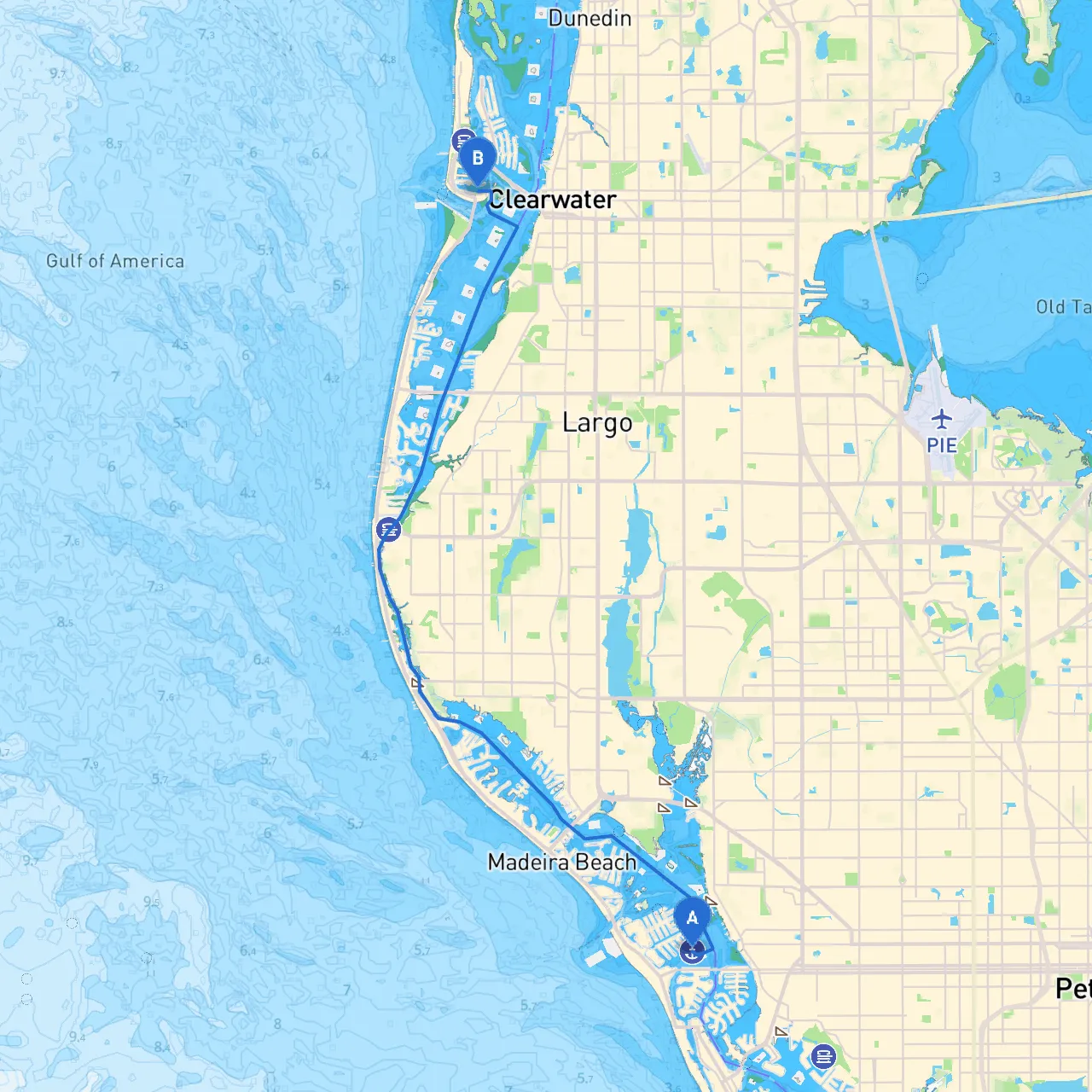 Treasure Island to Clearwater Beach