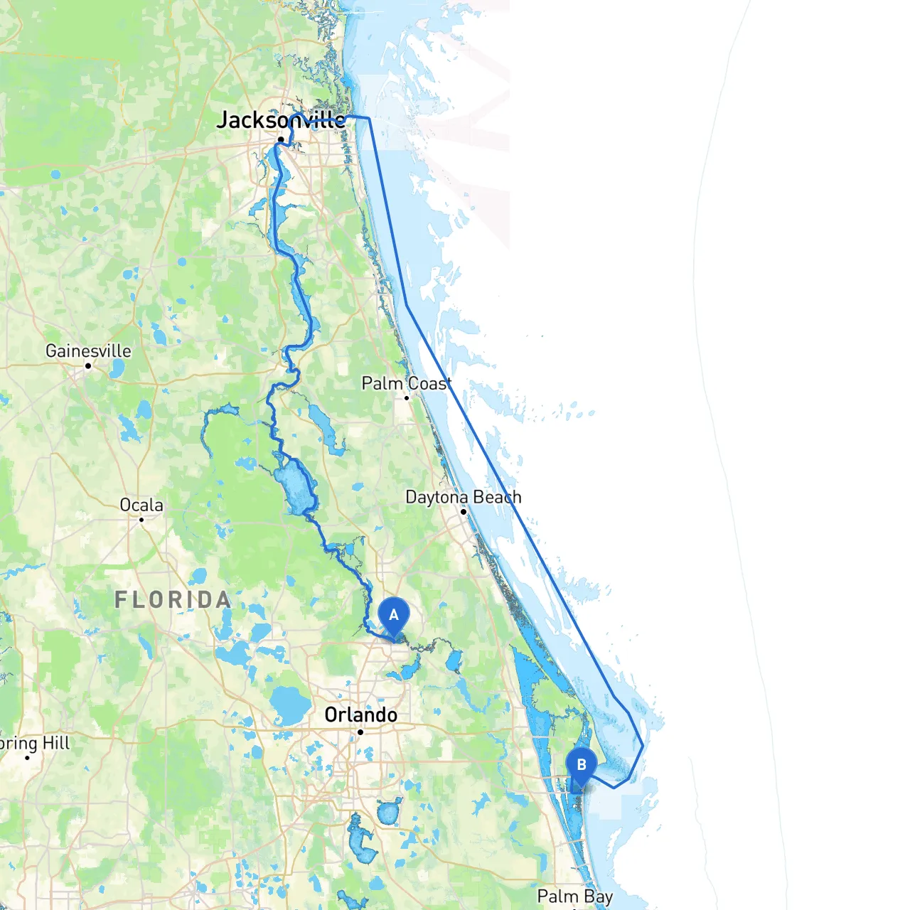 Sanford to Cocoa Beach