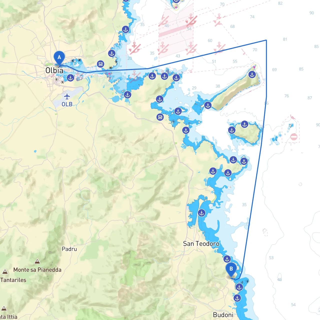 Olbia to Budoni