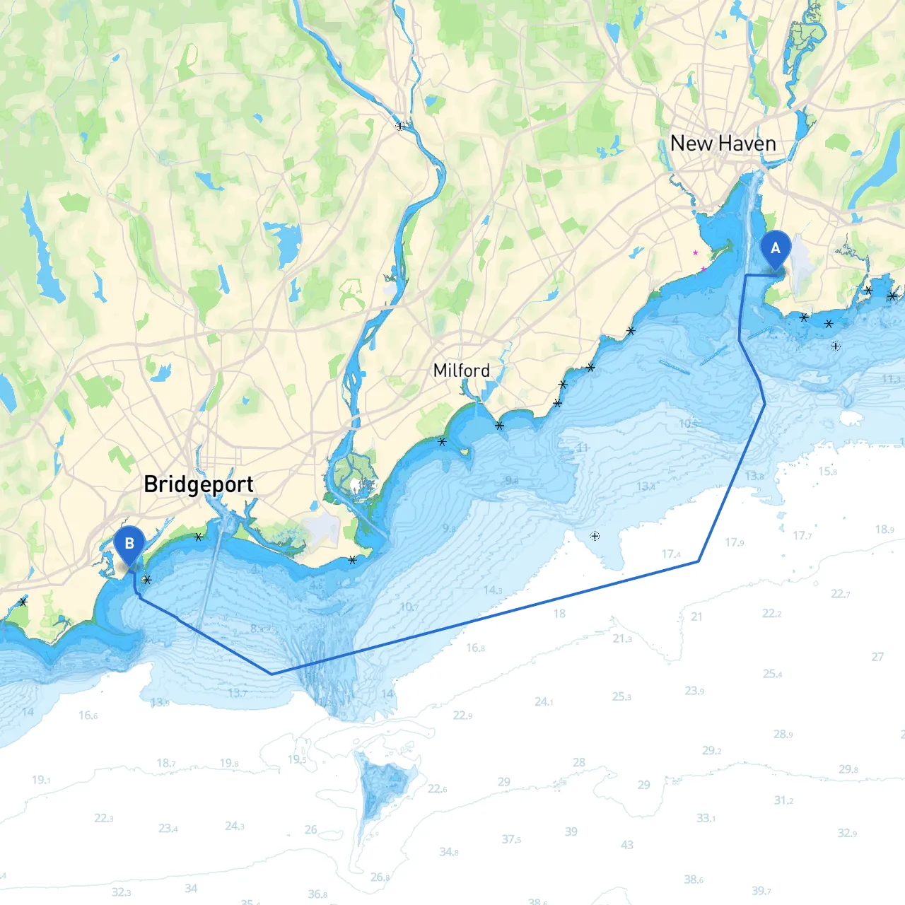 New Haven to Bridgeport