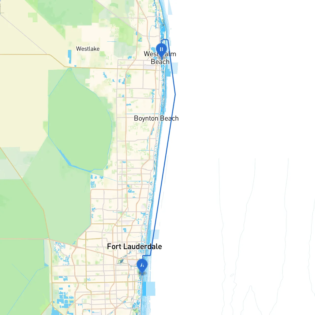 Hollywood to West Palm Beach