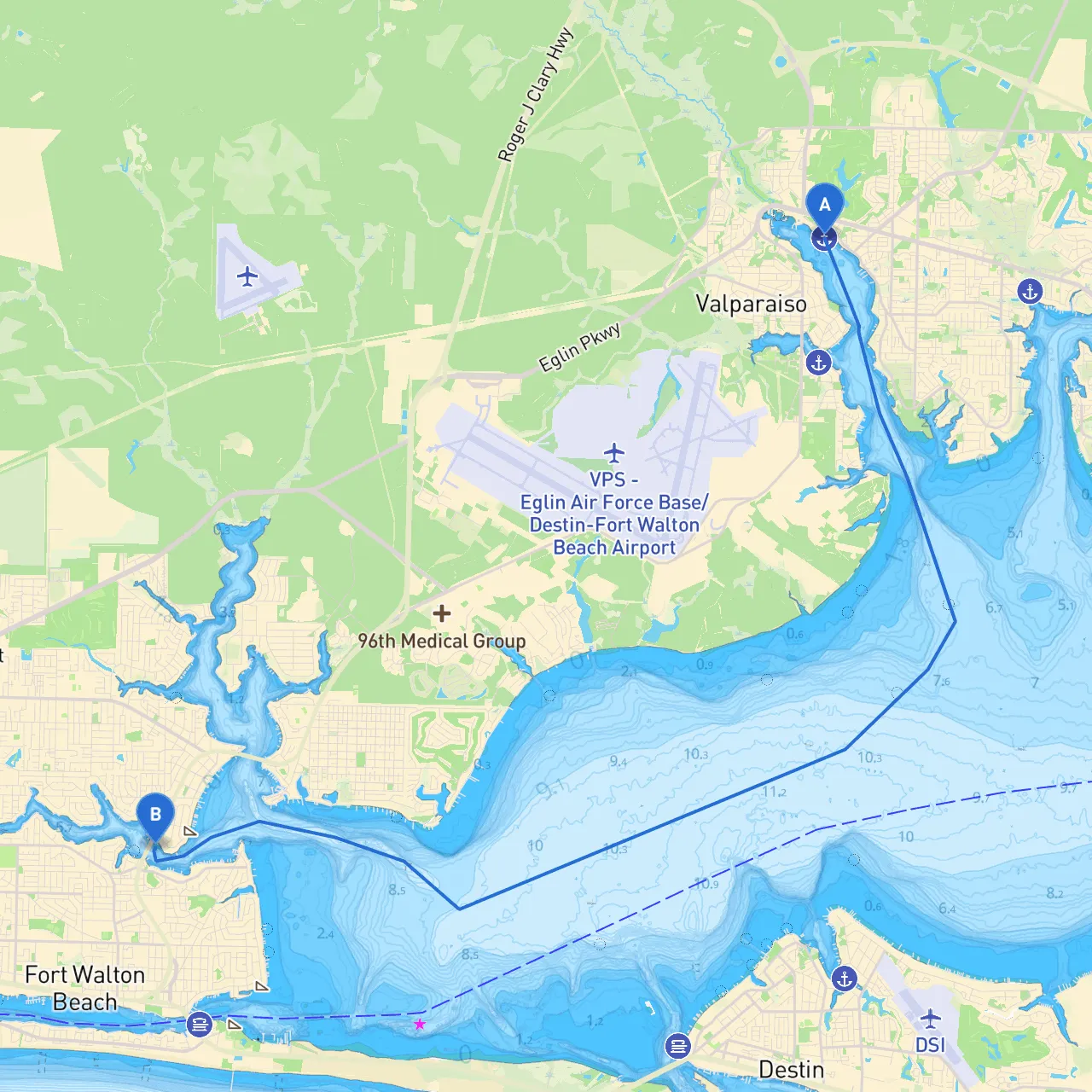 Niceville to Fort Walton Beach