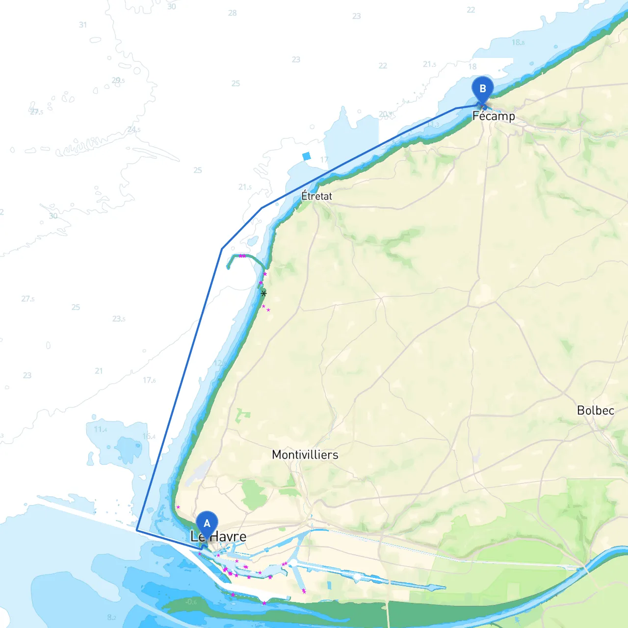 Le Havre to Fecamp