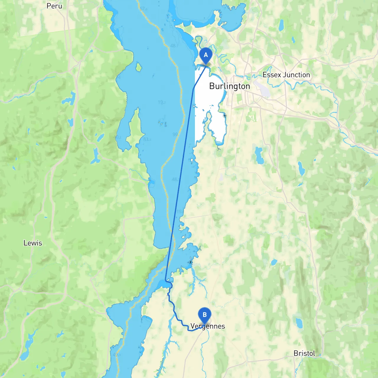 Burlington to Vergennes