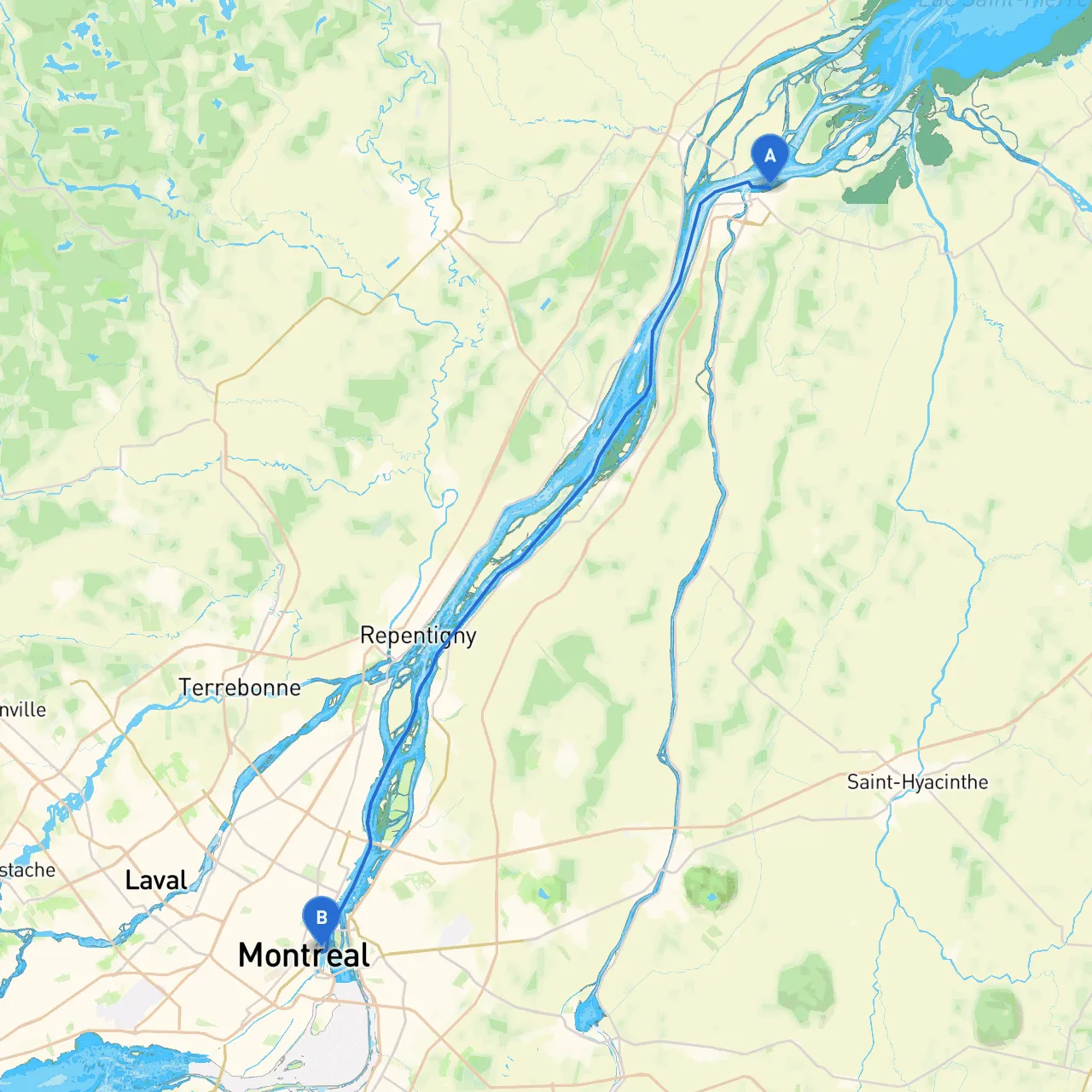 Sorel to Montreal