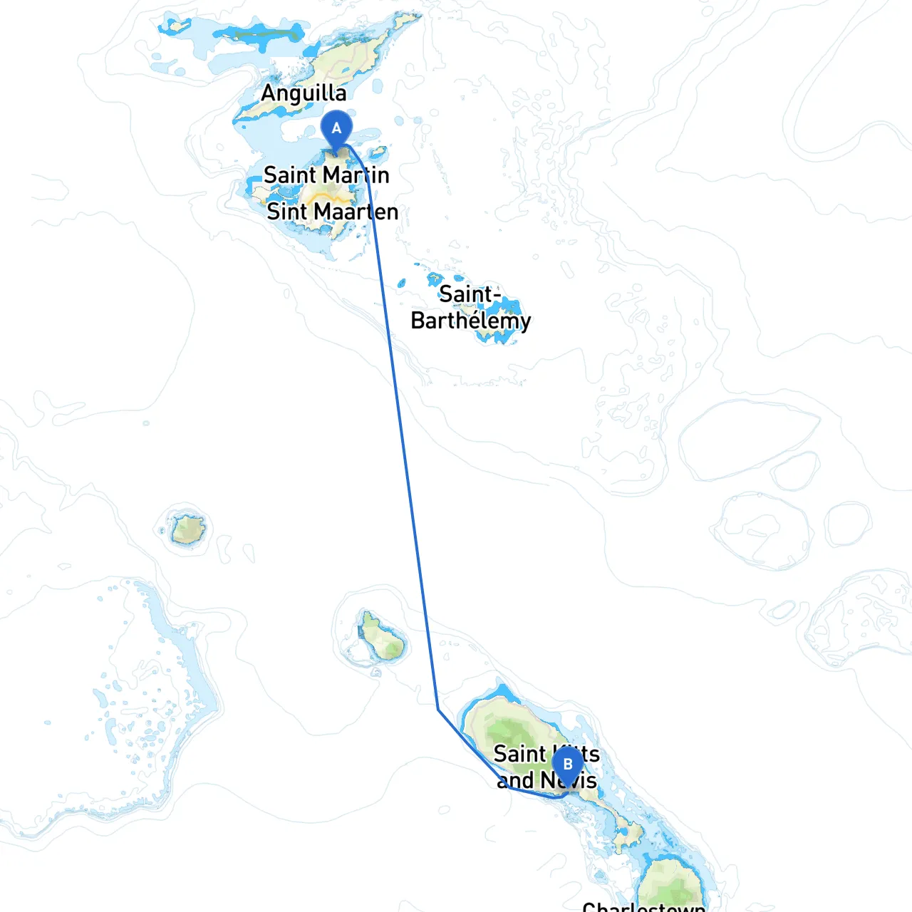 St. Marteen to St. Kitts