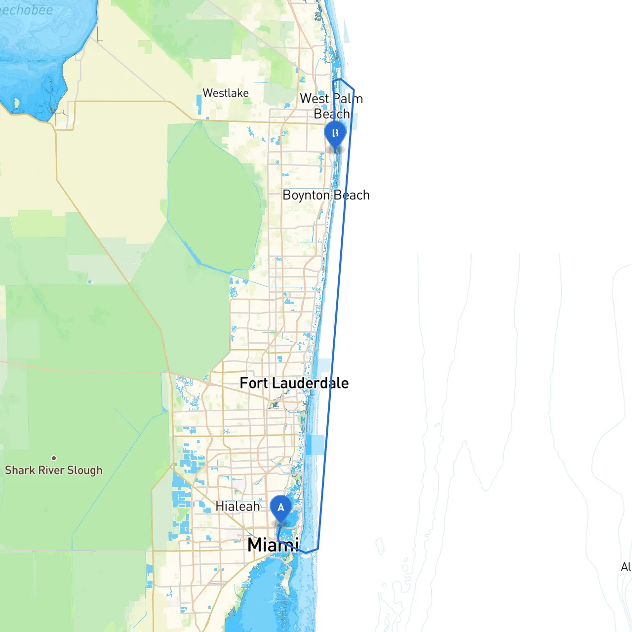 Miami to Lake Worth