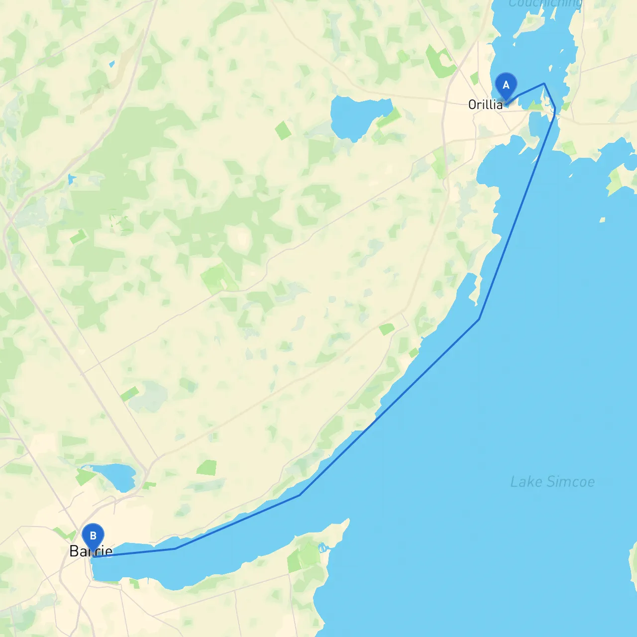 Orillia to Barrie