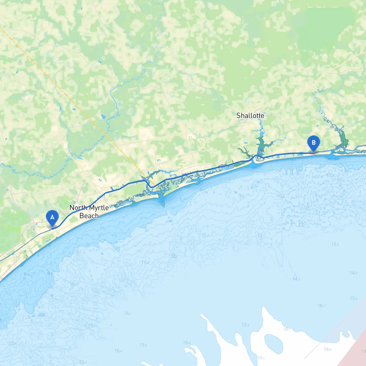 North Myrtle Beach to Holden Beach