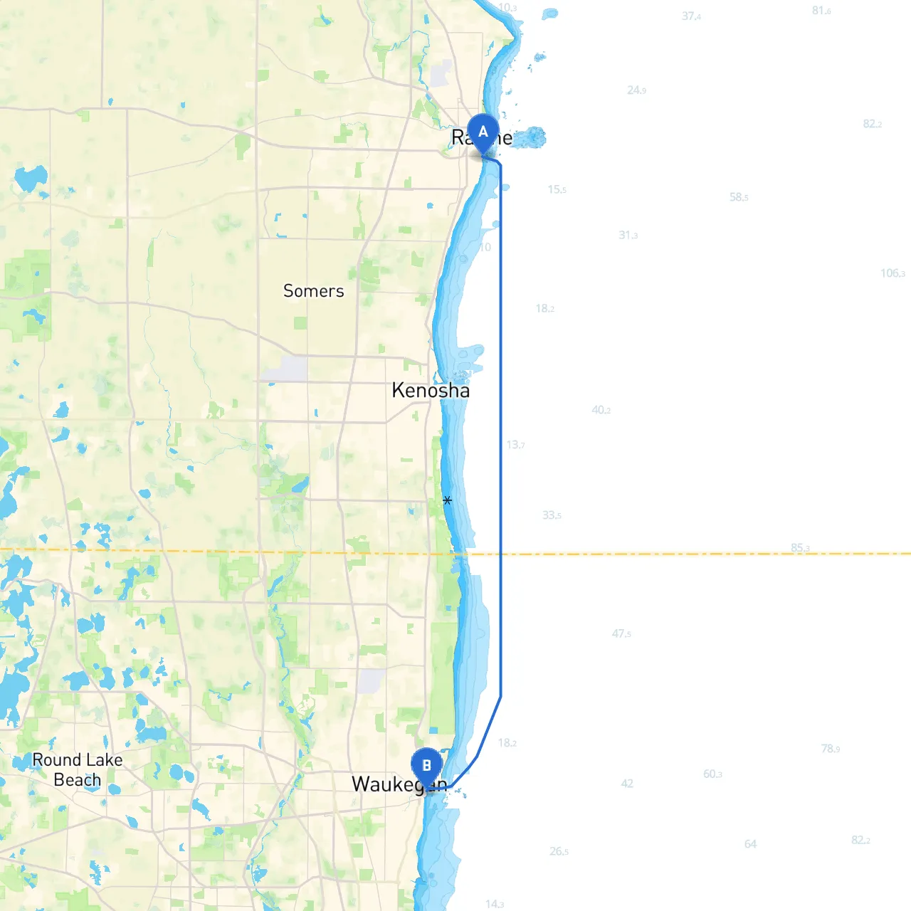 Racine to Waukegan
