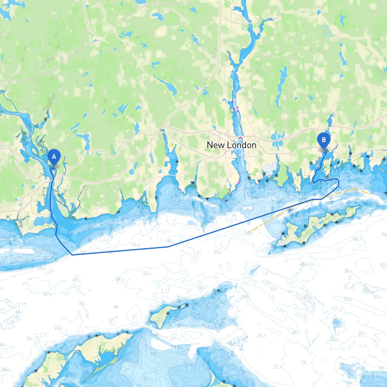 Old Lyme to Mystic