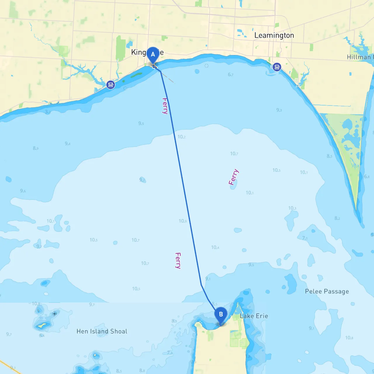 Kingsville to Pelee Island