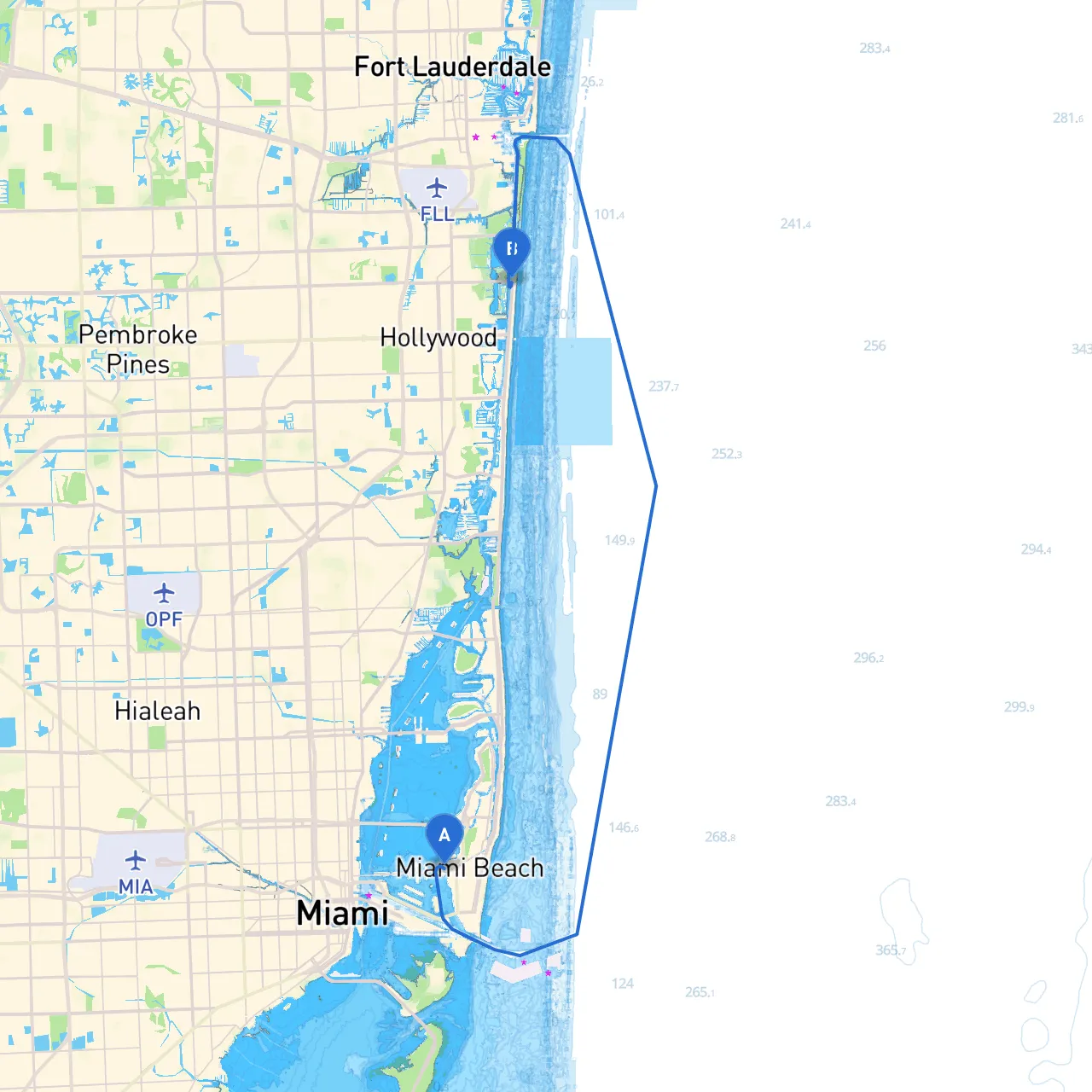 Miami Beach to Hollywood