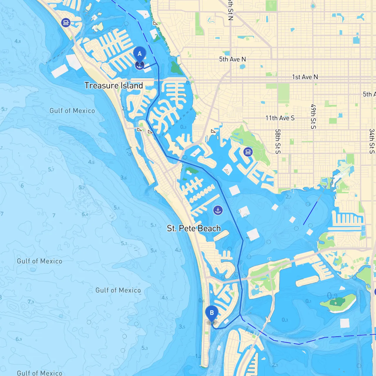 Treasure Island to St. PETE BEACH