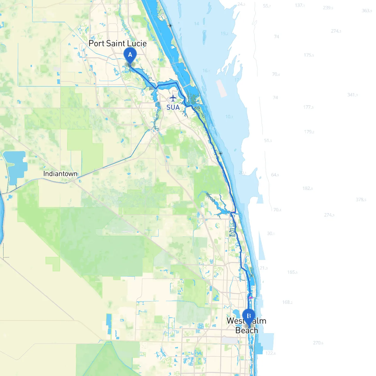 Port Saint Lucie to West Palm Beach