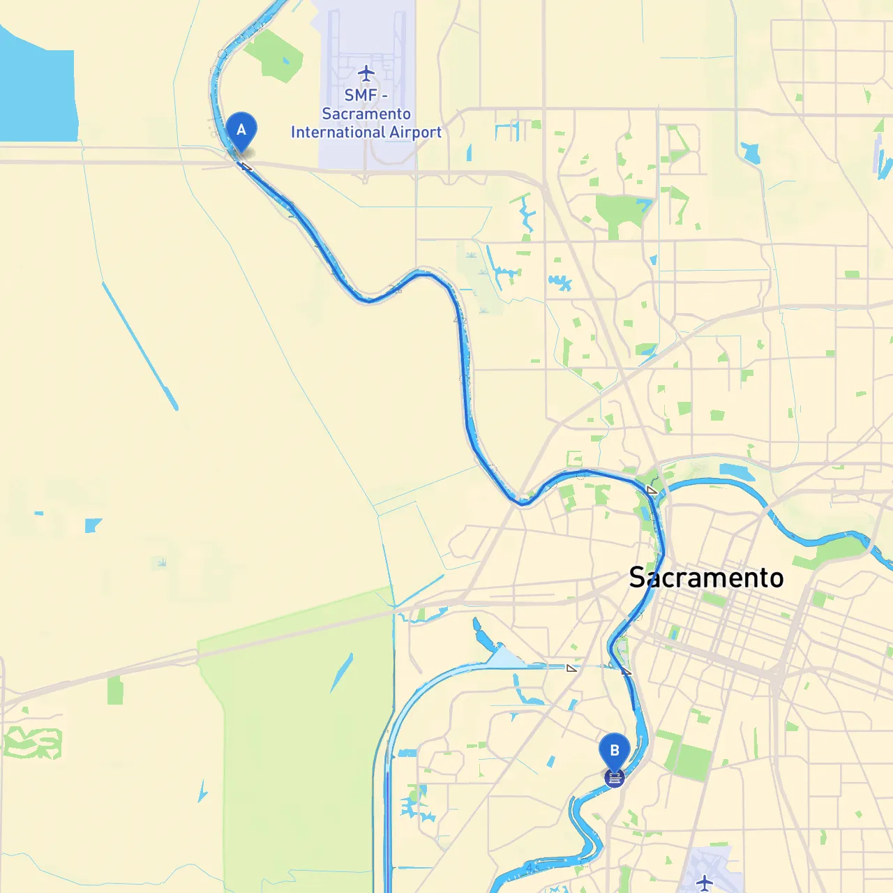 Sacramento to West Sacramento