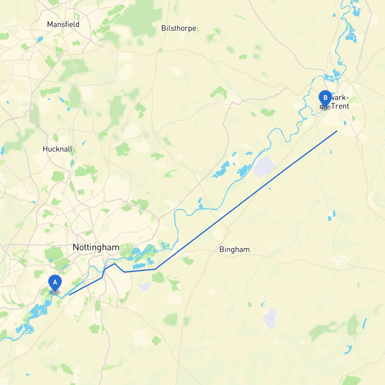 Nottingham to Newark