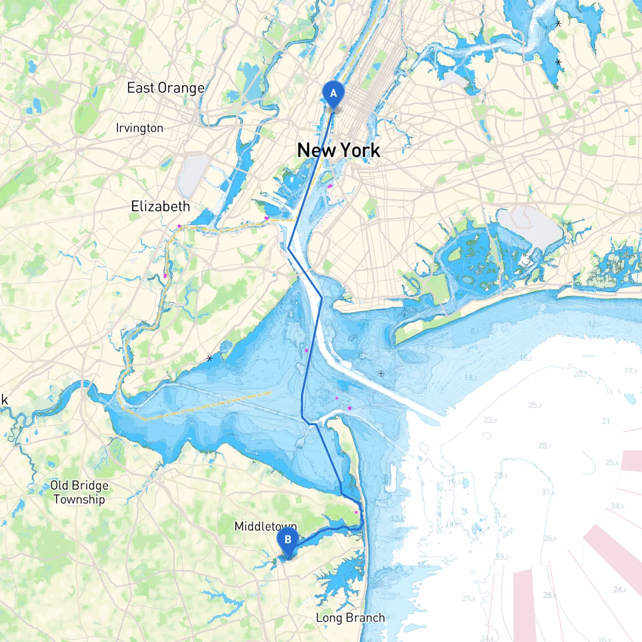 New York to Red Bank