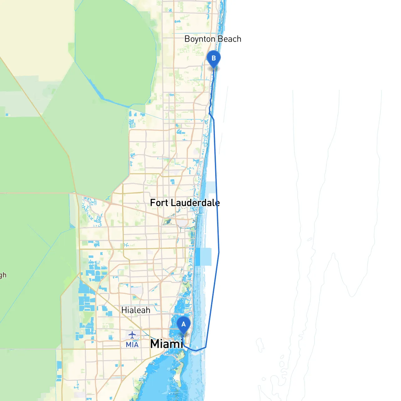 Miami Beach to Delray Beach