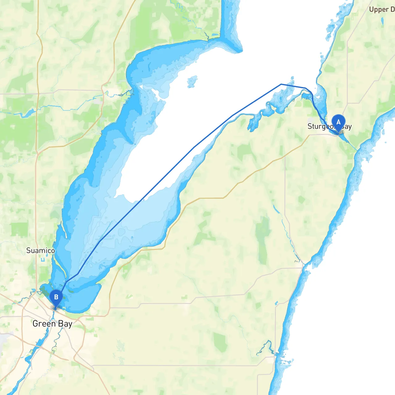 Sturgeon Bay to Green Bay