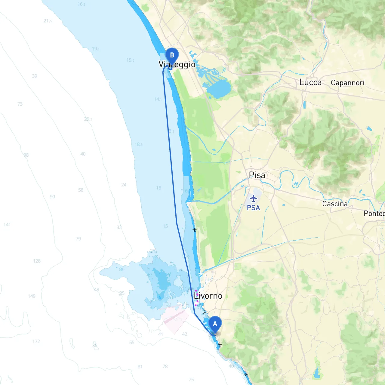 Livorno to Viareggio