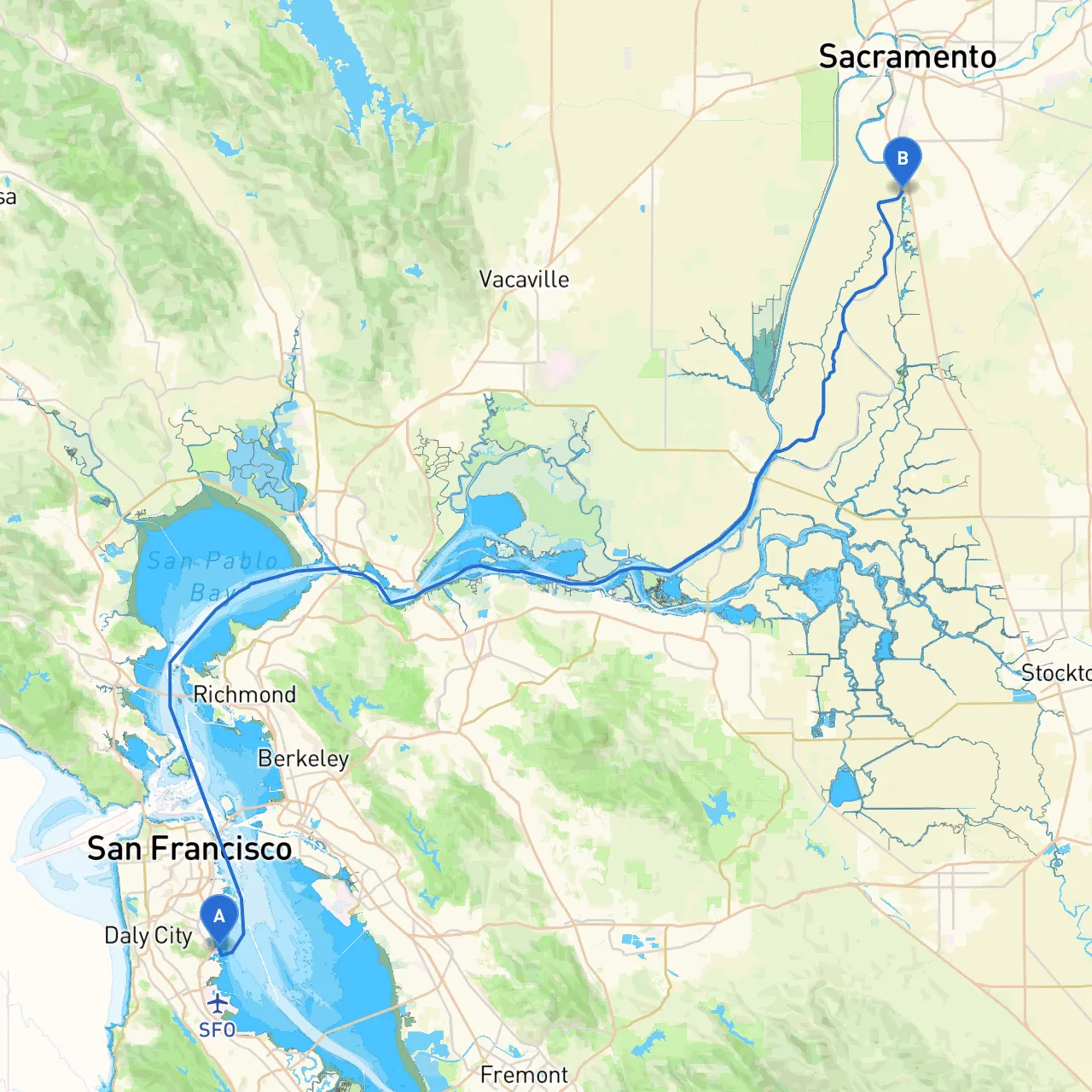 Brisbane to Sacramento