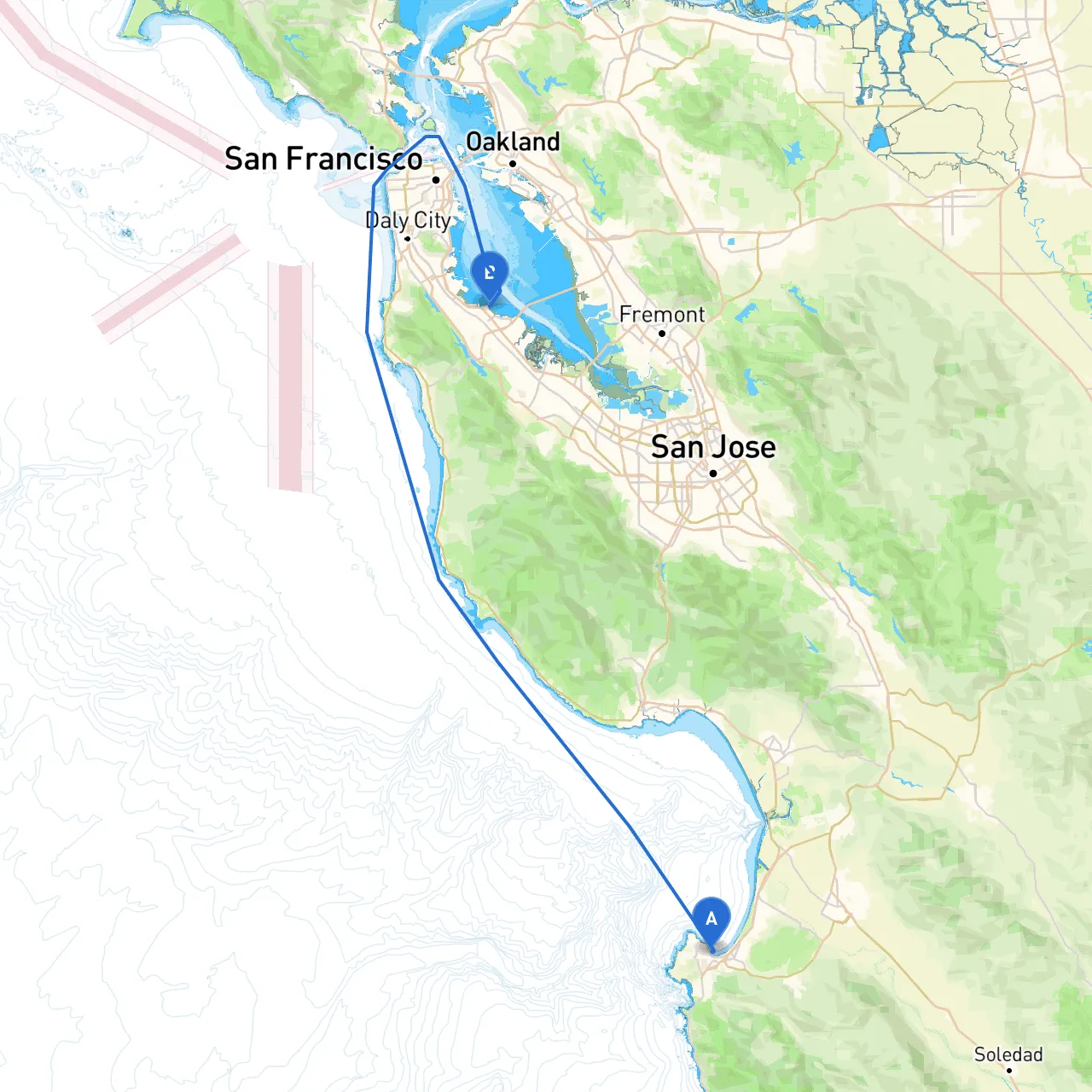 Monterey to San Mateo