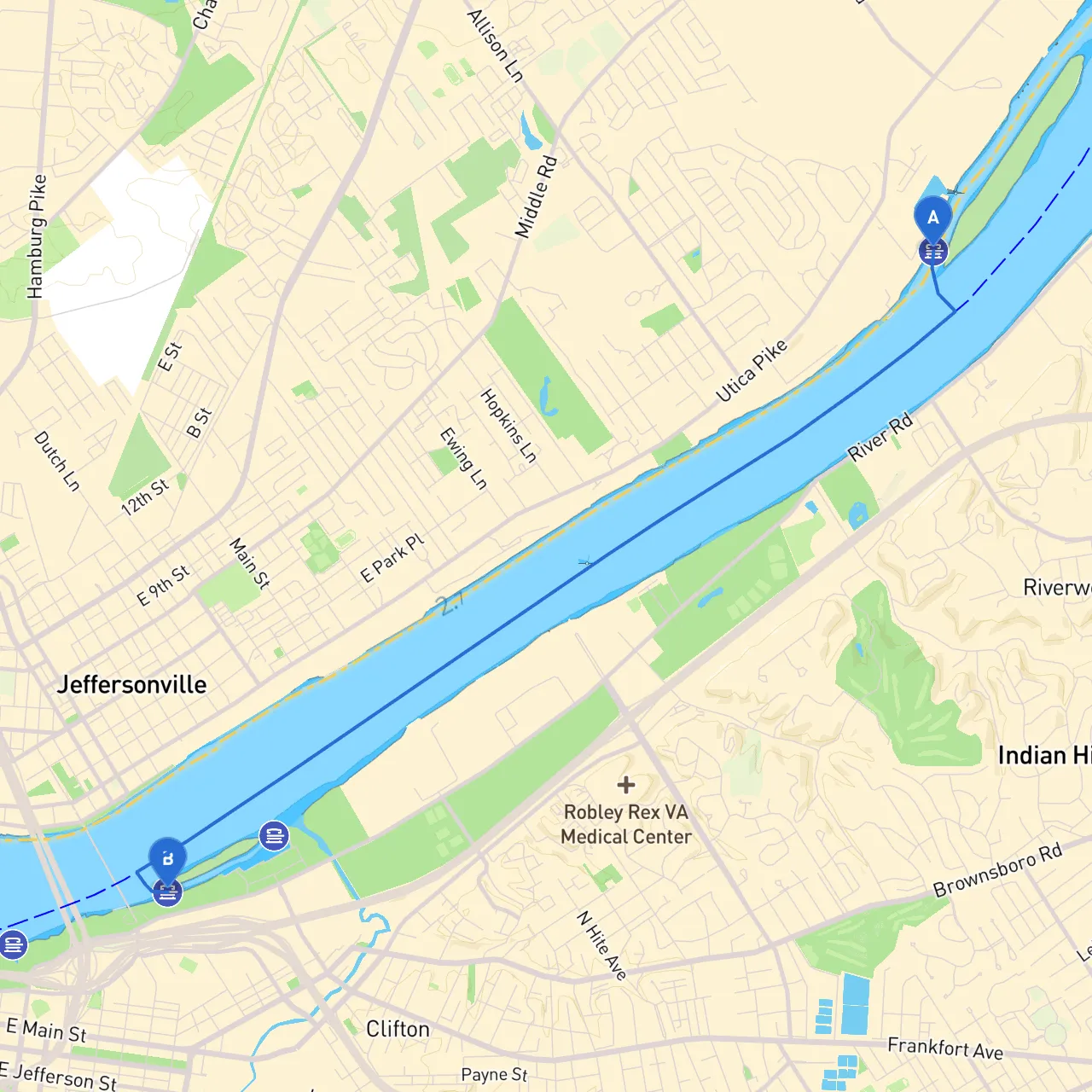 Jeffersonville to Louisville