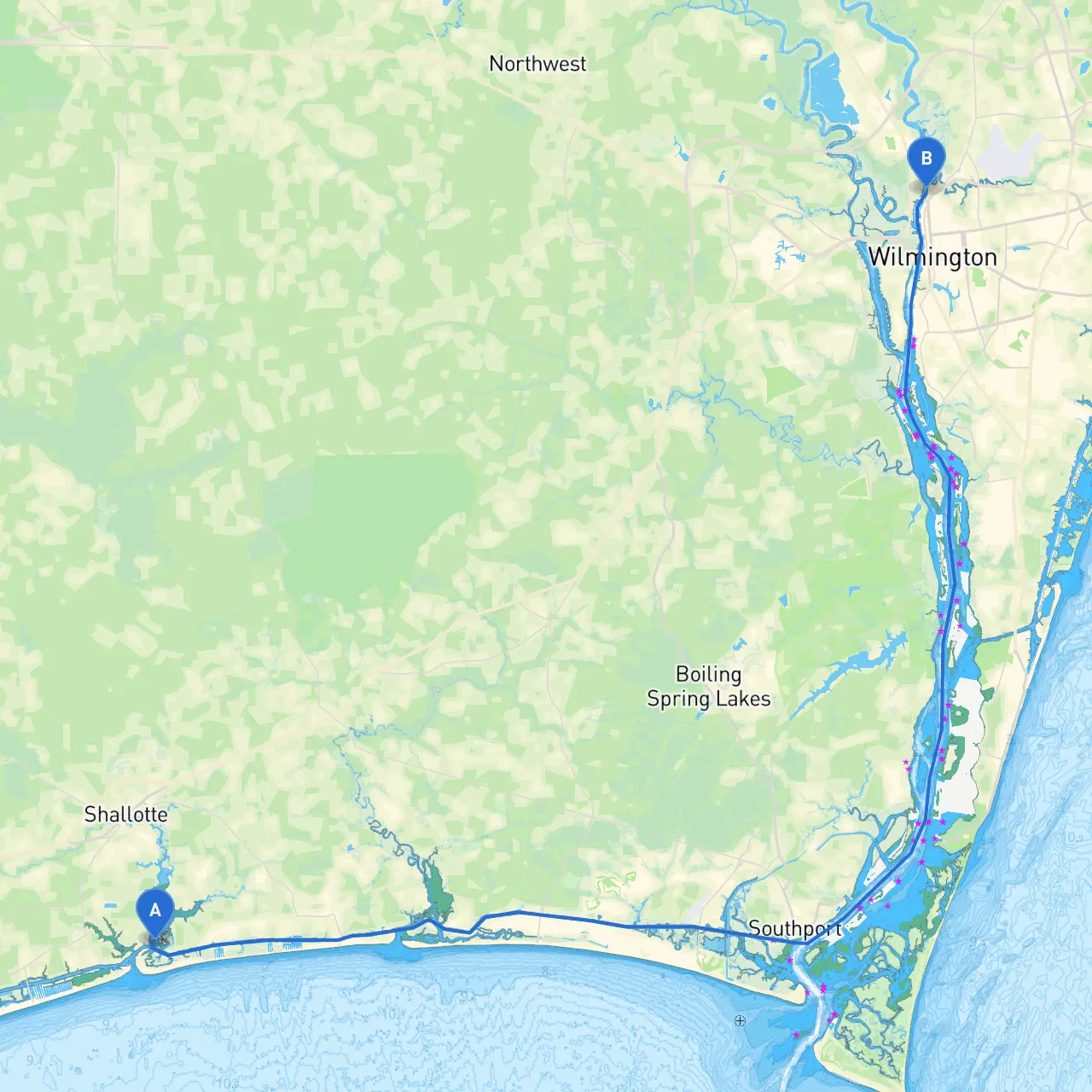 Shallotte to Wilmington