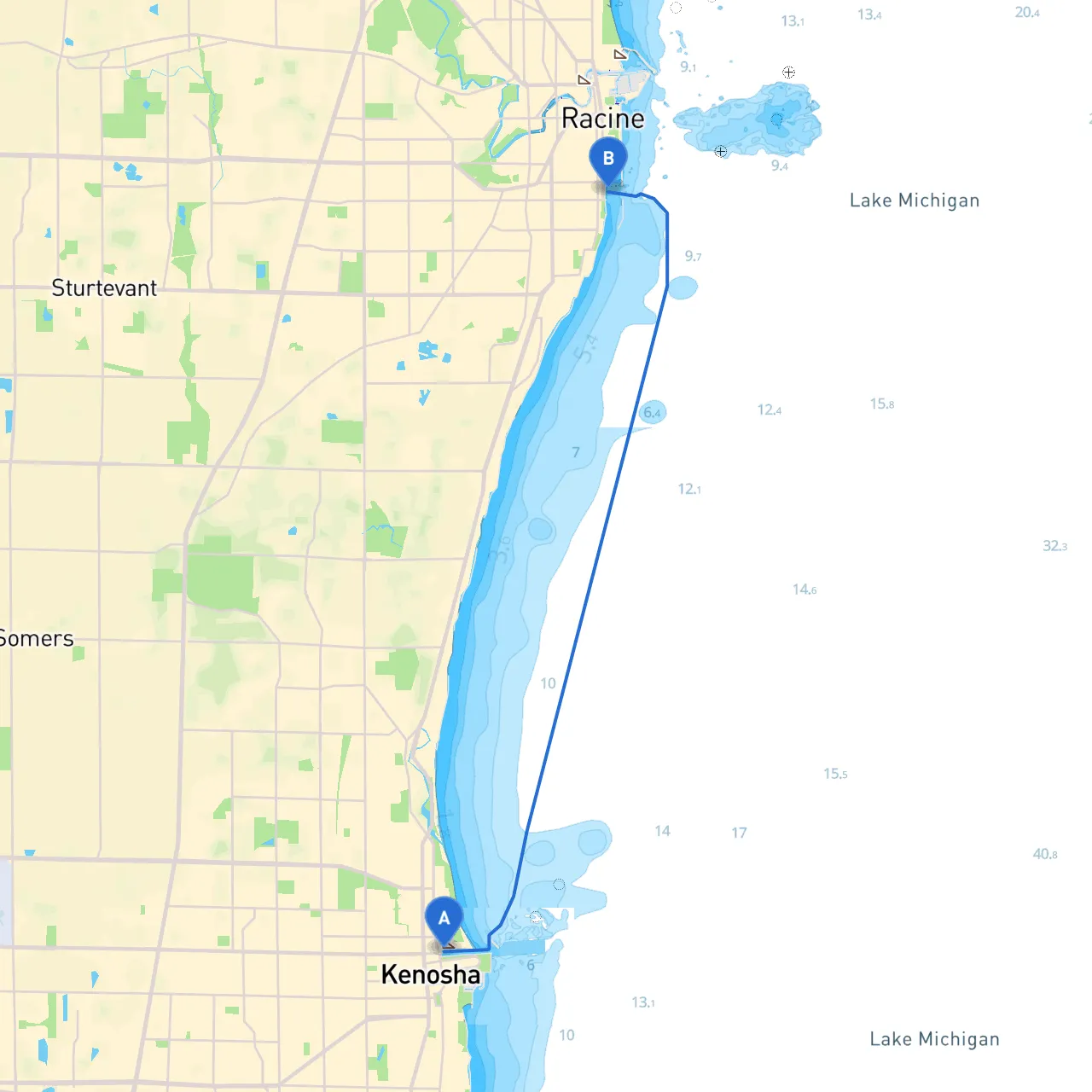 Kenosha to Racine