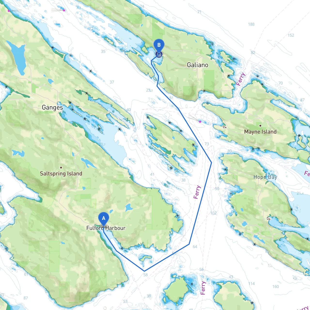 Salt Spring Island to Galiano Island