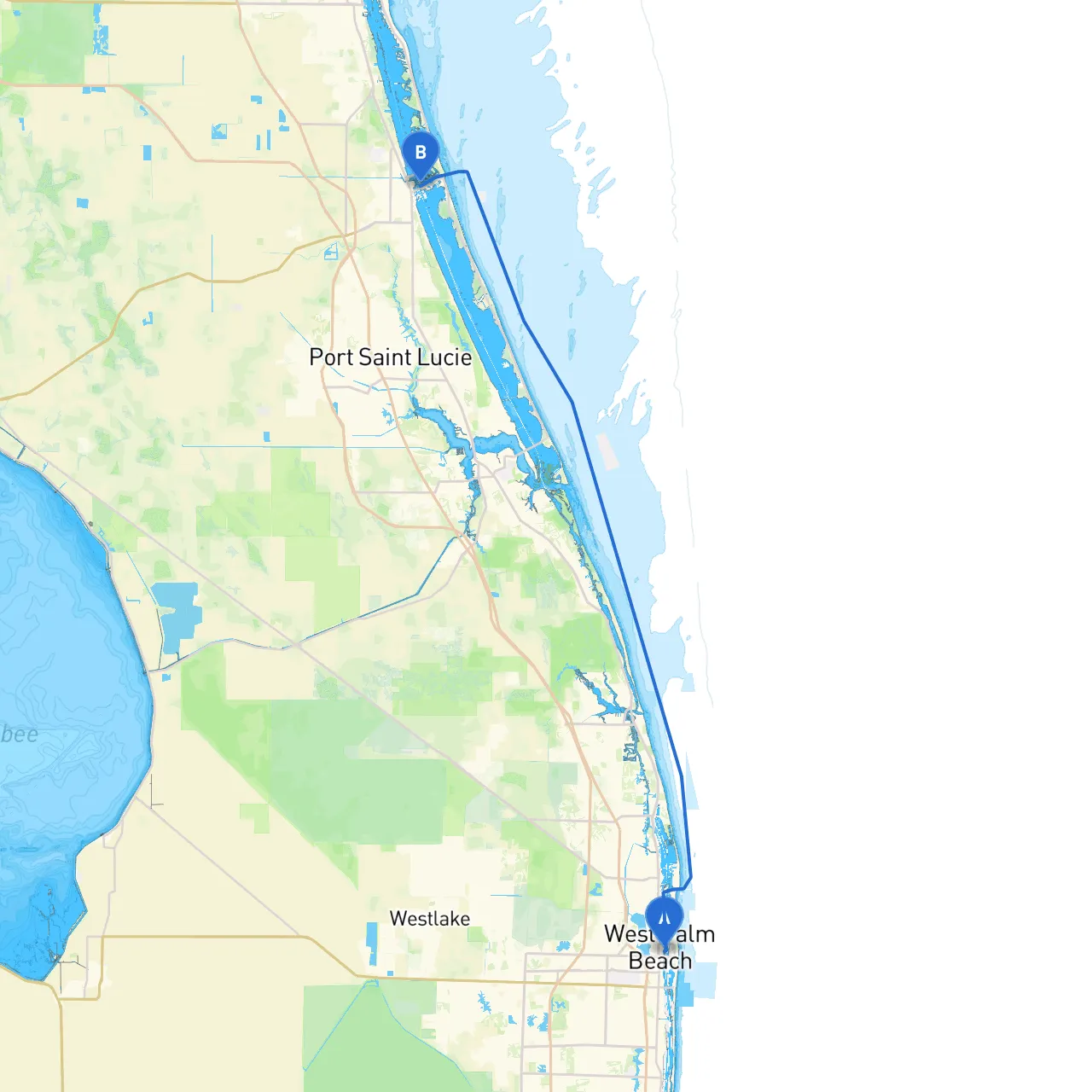West Palm Beach to Ft Pierce