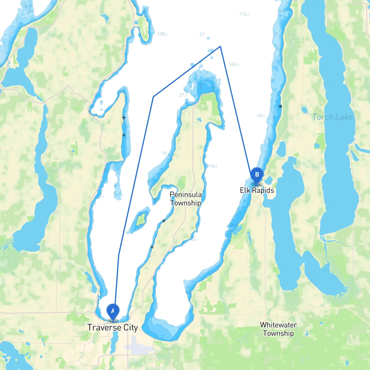 Traverse City to Elk Rapids