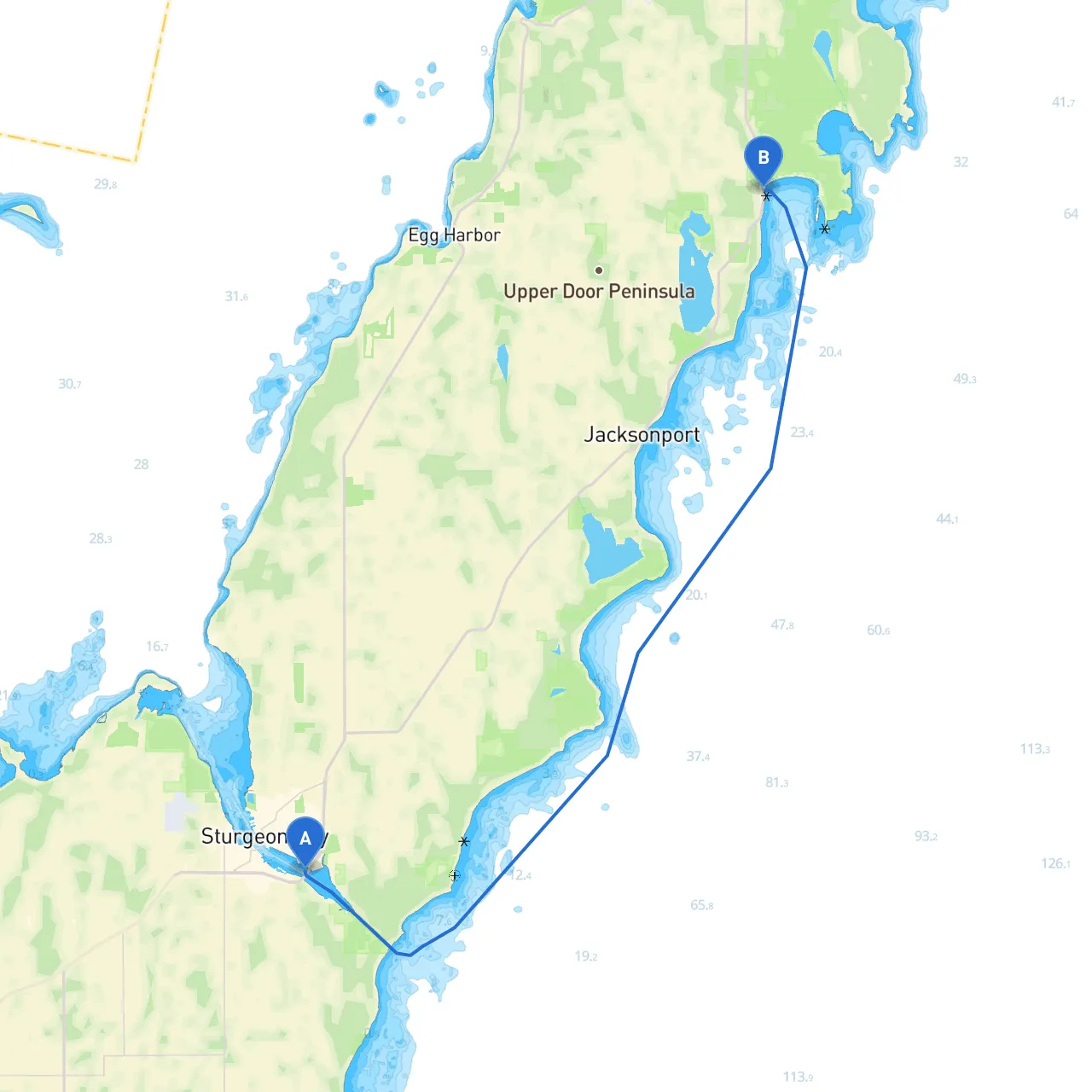 Sturgeon Bay to Baileys Harbor