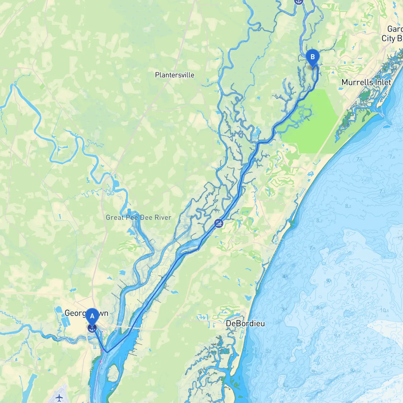 Georgetown to Murrells Inlet