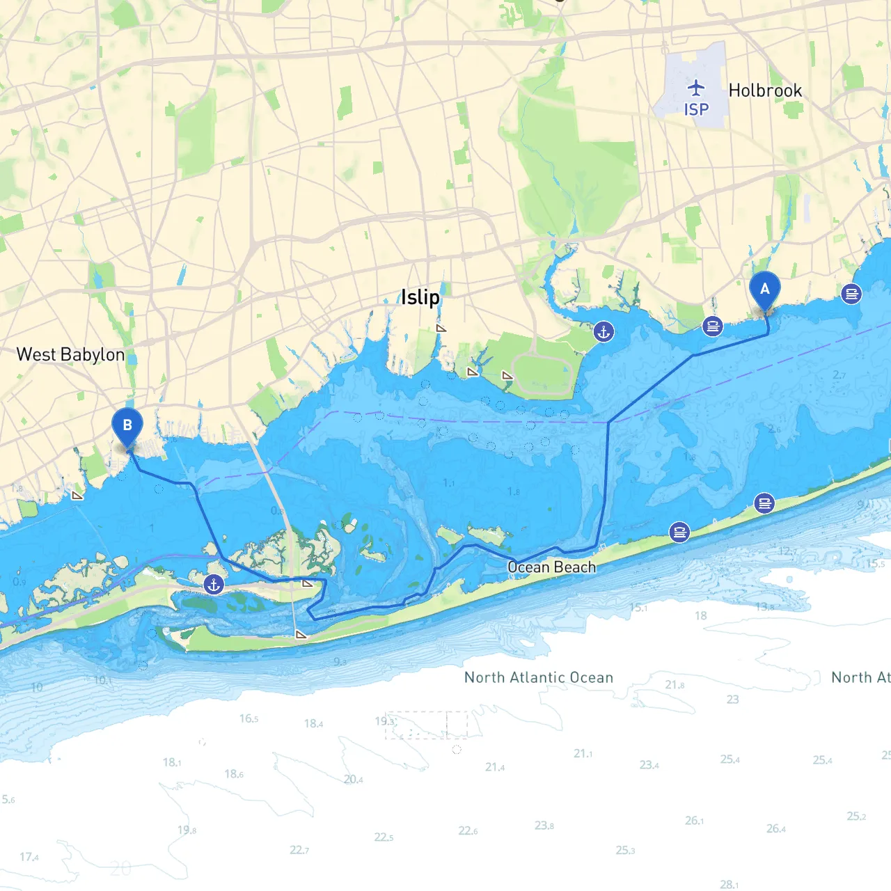 Sayville to Babylon