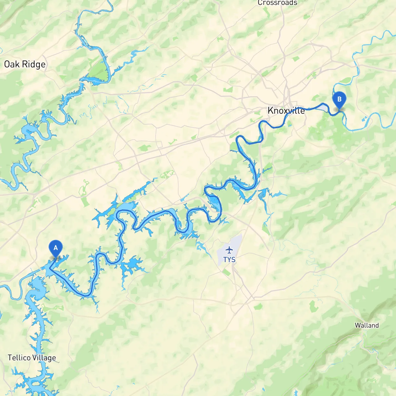 Lenoir City to Knoxville